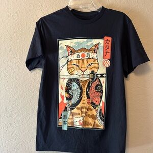 Black Cat Graphic T-Shirt Sz Small